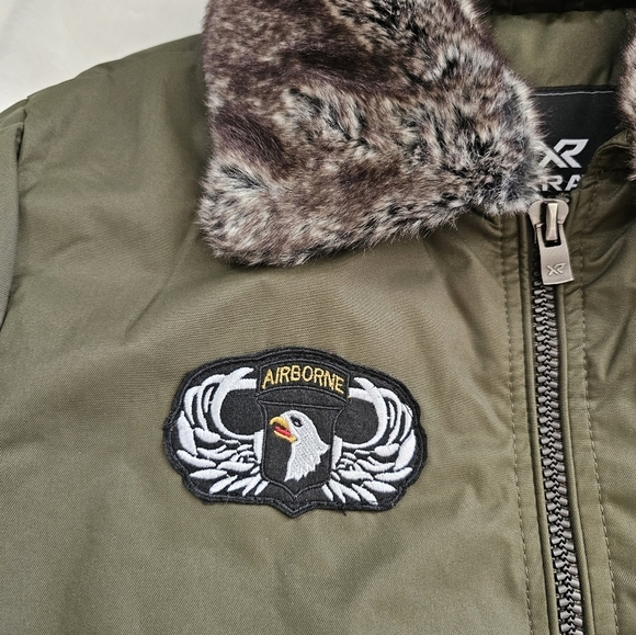 X-Ray Men's Slim Fit Flight Jacket with Removable Faux Fur Collar - Picture 10 of 12